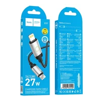 Kabelis (m) USB-C uz Lightning Hoco PD 27W 1 m X117 - melns