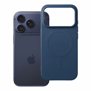 Silikona Mag Cover maciņš modelim iPhone 17 Pro / 18 Pro, saderīgs ar MagSafe ar lielu kameras izgriezumu – tumši zils