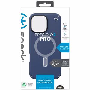 Speck Presidio2 Pro vāciņš ar MagSafe un ClickLock iPhone 16 Pro Max tālrunim, Coastal Blue/Dust Grey