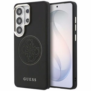 Guess maciņš Perforated Logo MagSafe priekš Samsung Galaxy S26 Ultra melns