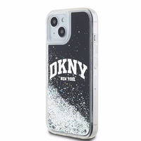 DKNY šķidrā spīduma lielā logotipa viedtālruņa apvalks iPhone 15 Plus / 14 Plus - melns