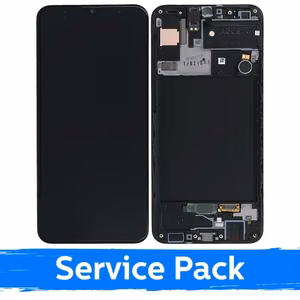 LCD displejs, kas saderīgs ar Samsung A307 A30s, melns ar rāmi (Service Pack)