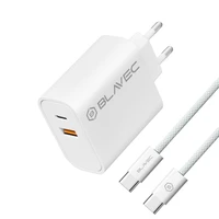 Blavec sienas lādētājs BC-2 - USB + Type C - QC 3.0 PD 20W ar Type C uz Type C kabeli (TCBC2-UCW20+CC) balts