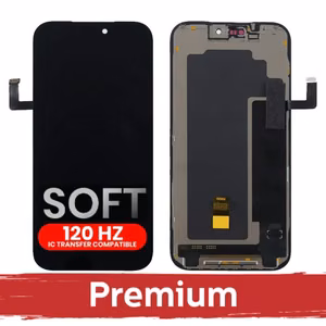 LCD displejs, saderīgs ar iPhone 17 Pro Max, melns (SOFT OLED / Stable 120Hz / Premium) *Pašdiagnosticējams*
