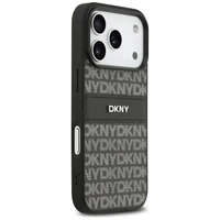 DKNY atkārtota raksta ar toņu svītru viedtālruņa apvalks iPhone 17 Pro - melns