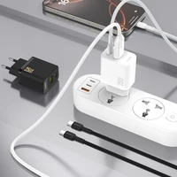 Dudao A26TCEU PD QC 25W GaN USB-A USB-C Wall Lādētājs with USB-C Kabelis - Balts