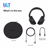 Sony ULT WEAR - Wireless Bluetooth Headphones with ULT POWER SOUND, Ultimate Deep Bass, Noise Cancelling, caurspīdīgs Call Quality, Up to 30hr Battery Life, IOS & Android