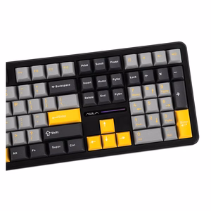 F108 Gray+Orange+Deep Gray Gasket tastatūra ar Volcano RGB slēdžiem – AULA