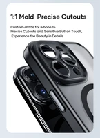 Rock Guard Touch Matte sērijas magnētiskais viedtālruņa apvalks Iphone 15 Plus melns