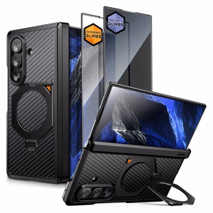 Supcase UB Aero MagSafe 2 daļu maciņa un privātuma aizsargstikla komplekts Samsung Galaxy Z Fold 8 Ultra – melns