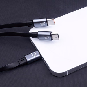 Forever 3in1 kabelis USB - Lightning + 2x USB-C 1,2 m 100W melns
