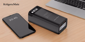 Kruger&Matz litija jonu ārējais akumulators ar QC un PD, 20000 mAh, 100 W