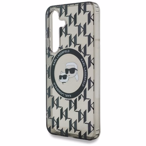 Viedtālruņa apvalks Karl Lagerfeld Poga Karl&Choupette Galvas Uz KL Raksts Magnētiskais Samsung Galaxy S25 melna