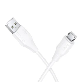 Kabelis silikona USB A uz USB C Hoco 3A 1 m X124 balts