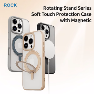 Rock Rotating Stand Soft Touch Series Magnētiskais Iphone 16 Pro Max zelta