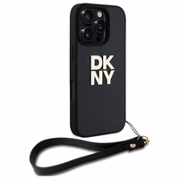 DKNY Wrist Strap Stock Logo viedtālruņa apvalks iPhone 16 Pro - melns
