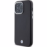 BMW Signature Wrapped Metal Magnētiskais viedtālruņa apvalks iPhone 15 Pro Max - melns