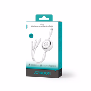 Joyroom Colorful Series S-A40 izbīdāmais 3-in-1 kabelis USB-A - USB-C / Lightning / Micro USB 1m - balts