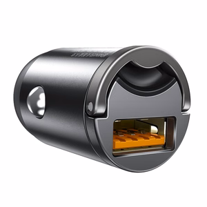 Baseus Tiny Star mini gudrais USB automašīnas lādētājs 30W Quick Charge 3.0 pelēks (VCHX-A0G)