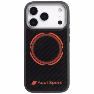Audi RSQ Carbon Fiber Sport Red Circle MagSafe Чехол для iPhone 17 Pro - чёрный