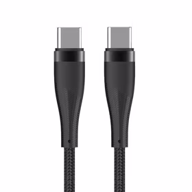 Maxlife MXUC-08 kabelis USB-C - USB-C 1,0 m 60W melns neilons