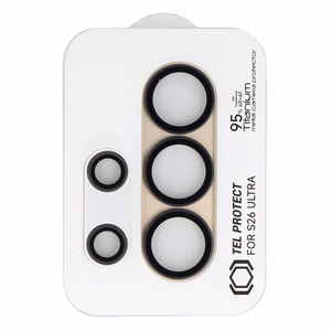 Rūdīts stikls Tel Protect 95% AR+AF Full Metal Camera Protector uz kameras priekš Samsung Galaxy S26 Ultra zelta (kameras sala)