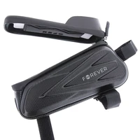 Ūdensnecaurlaidīga velosipēda rāmja soma ar korpusa sāniem un telefona turētāju Forever Outdoor melna