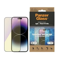 PanzerGlass Ultra-Wide Fit antibakteriālais rūdītais stikls ar zilās gaismas filtru un pozicionētāju iPhone 14 Pro Max viedtālrunim