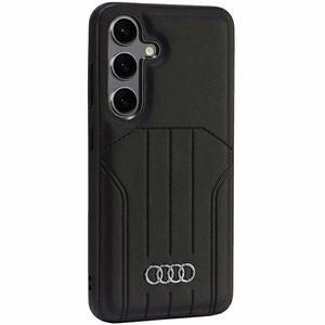 Audi Sintētiskās ādas Magnētiskais viedtālruņa apvalks S24 S921 melns/melns cietais apvalks AU-TPUPCMS24-Q5/D1-BK