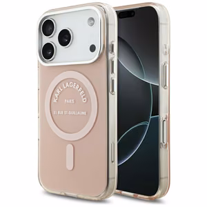 Karl Lagerfeld IML Karl RSG logotipa magnētiskais viedtālruņa apvalks iPhone 17 Pro - rozā
