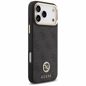 Guess чехол для iPhone 17 Pro Max совместимый с MagSafe GUHMP17XP4GRMDEK (PU W/ 4G Strass Logo) чёрный