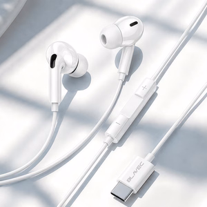 Blavec BHS-01 USB-C ausīs ievietojamās austiņas ar mikrofonu un DAC (BHS01-W), baltas