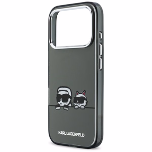 Karl Lagerfeld IML Karl & Choupette Peekaboo Logo MagSafe чехол для iPhone 17 Pro чёрный