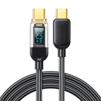 Joyroom A4 USB-C / USB-C 100W 1.2m kabelis ar digitālo indikatoru - melns