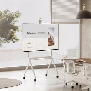 Maclean TV stand / cart, camera shelf, on casters, 55-100", max load 120kg/10kg shelf, max. VESA 900x600, balts, MC-114 W