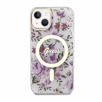 Guess Flower Magnētiskais viedtālruņa apvalks iPhone 14 - caurspīdīgs
