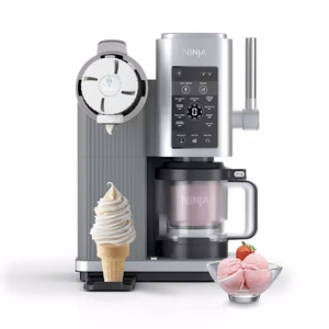 Ninja CREAMi Soft Serve – mīkstā saldējuma pagatavošanas ierīce, 0,47 l, 800 W, pelēka / sudrabota