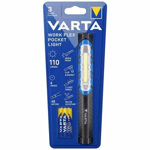 VARTA Flashlight LED Pen Light 17647 + 3 x Batteries R3 (AAA)