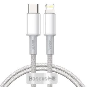 Baseus kabelis High Density PD USB-C - Lightning 1,0 m balts 20W