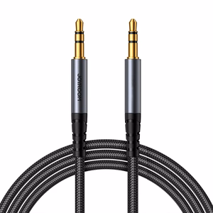 Joyroom stereo audio kabelis AUX 3.5 mm mini ligzda 1.2m melns (SY-A08)