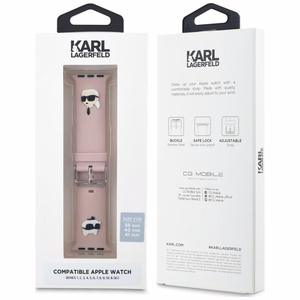 KARL LAGERFELD РЕМЕШОК KLAWMSLKCNP APPLE WATCH 38/40/41MM розовый/розовый РЕМЕШОК 3D RUBBER KARL&CHOUPETTE HEADS