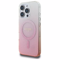 Guess IML Glitter Gradient MagSafe apvalks viedtālrunim iPhone 16 Pro Max - rozā