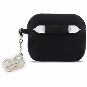 Guess Silikona 4G Charm Maciņš for AirPods Pro 3 - melns