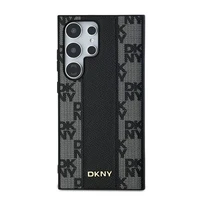 DKNY Ādas rūtainais magnētiskais apvalks Samsung Galaxy S24 Ultra - melns