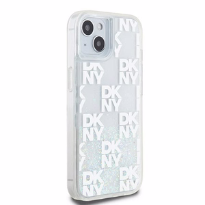 DKNY šķidrā spīduma vairāku logotipu viedtālruņa apvalks iPhone 15 / 14 / 13 - balts