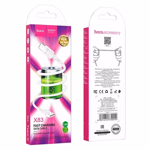 Hoco X83 USB-A – USB-C kabelis Cable USB A to USB C Hoco 3A 1 m X83, melns, 1 m, 3A