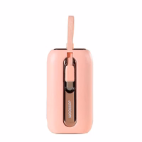 Power Bank Joyroom "JR-L012" Rozā 10000mAh (PD 22.5W) + iebūvēti Type-C / Lightning kabeļi