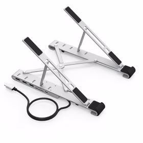 Choetech statīvs daudzfunkcionāla stacija klēpjdatoram PD / USB-C HDMI (4K / 30Hz) / 2xUSB-A / 1xUSB-C / 1xSD / 1xTF melns (HUB-M43)