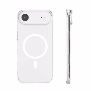 Puro Lite Mag TPU+PC magnētiskais viedtālruņa apvalks iPhone 17 Air - caurspīdīgs ar baltu gredzenu