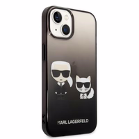 Karl Lagerfeld KLHCP14STGKCK iPhone 14 6,1 "cietais apvalks melns / melns Gradients Ikonik Karls & Choupette